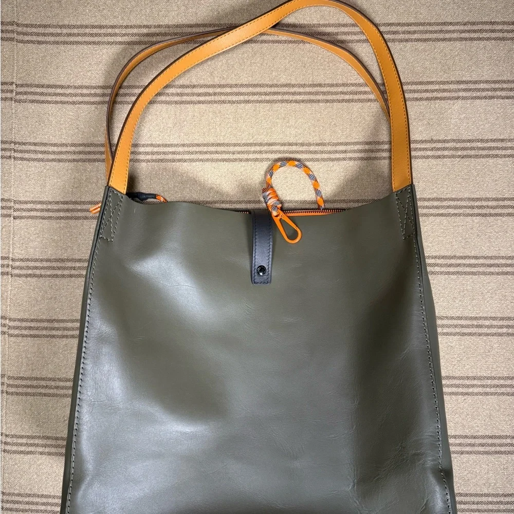 Rag & Bone Olive Green Leather Tote Bag - Picture 5 of 6